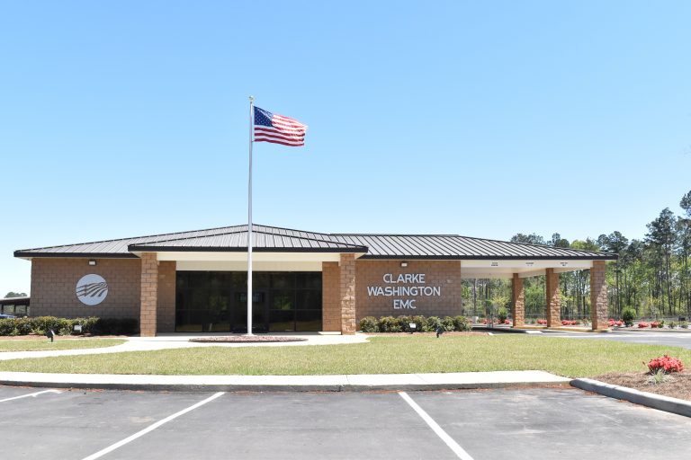 front of building