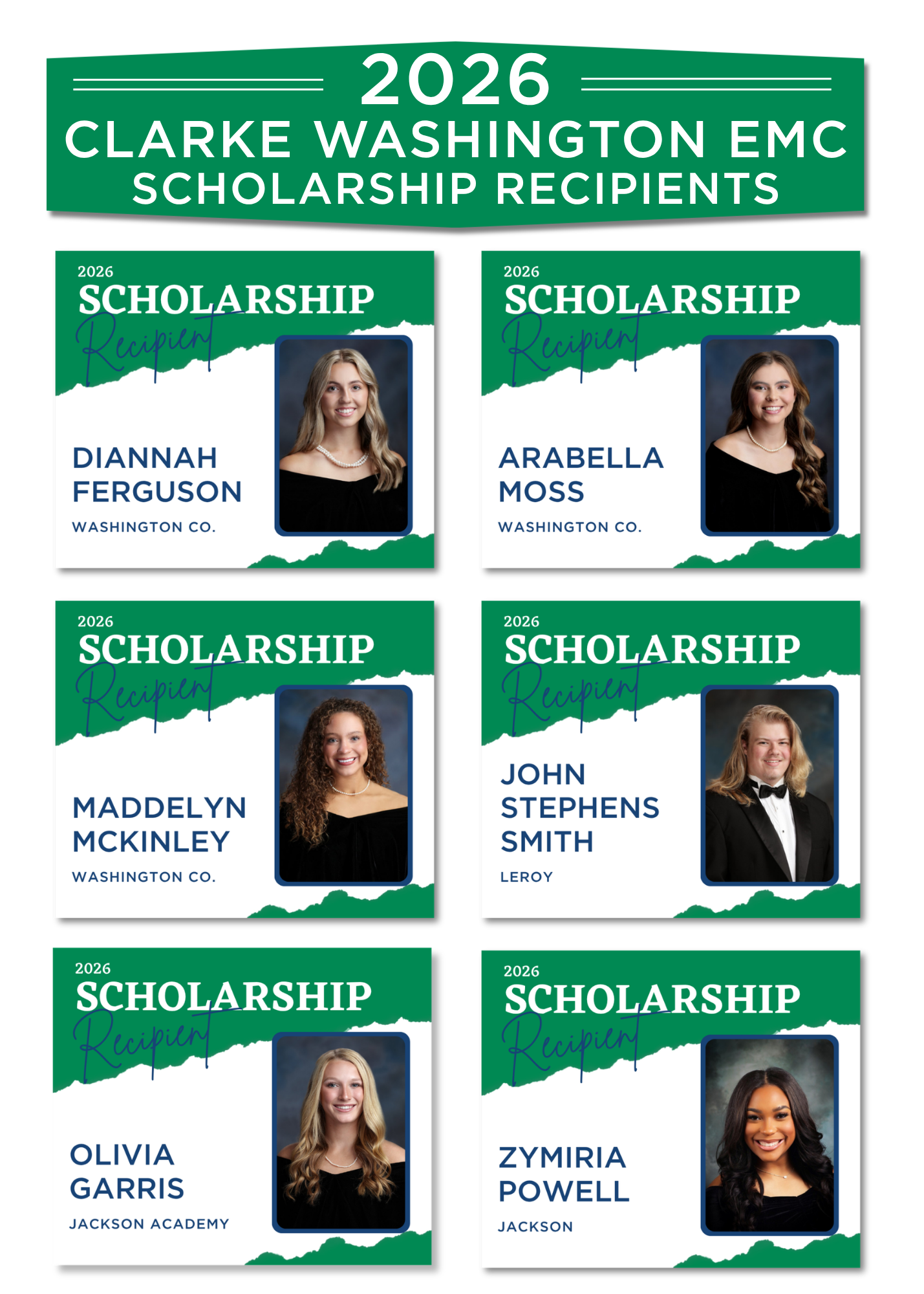 2026 Scholarship Recipients