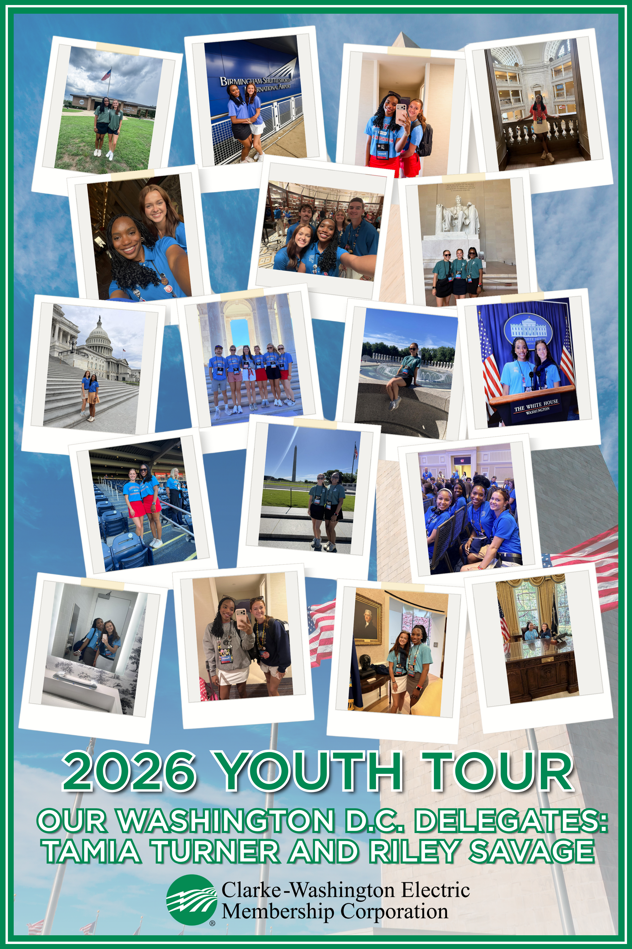 Washington D.C Youth Tour Delegates Tamia Turner and Riley Savage